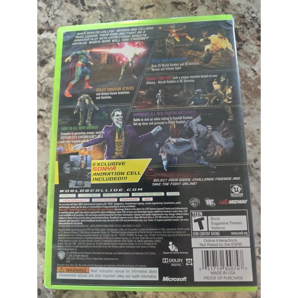 Mortal Kombat vs. DC Universe (Xbox 360, 2008) Complete Tested Working
